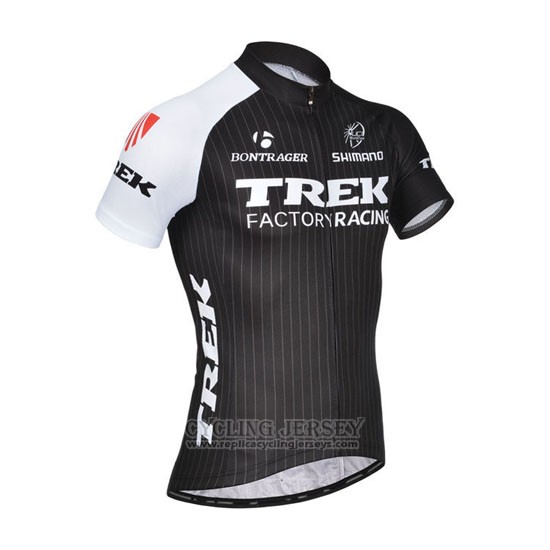 2014 Cycling Jersey Trek Factory Racing Black and White Short Sleeve and Bib Short